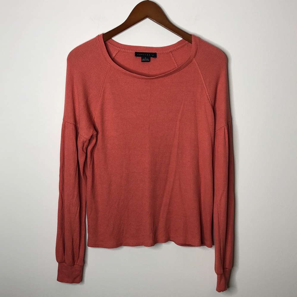 Sanctuary Josephine Waffle Knit Drop Shoulder Top